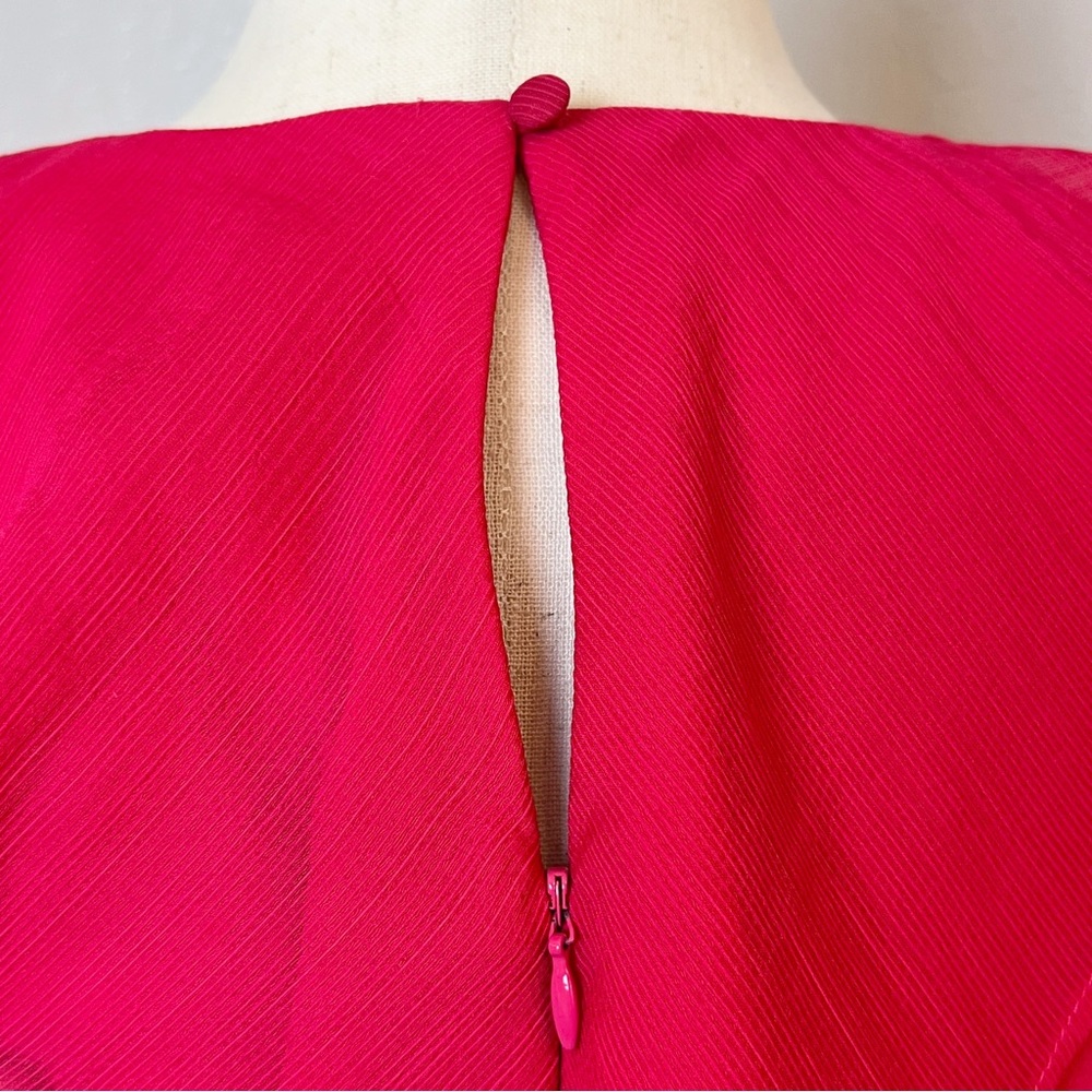 •PHASE EIGHT• Sage Pleated Ruffle Mini Dress in Raspberry‎ Size 2 - Picture 8 of 14